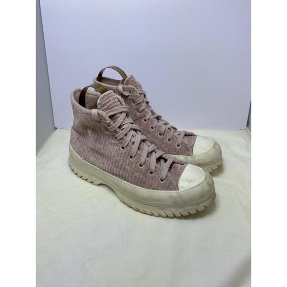 Converse Chuck Taylor Lugged 2.0 High Top Muave Velour Shoes A03243C Women 10 - Picture 1 of 7